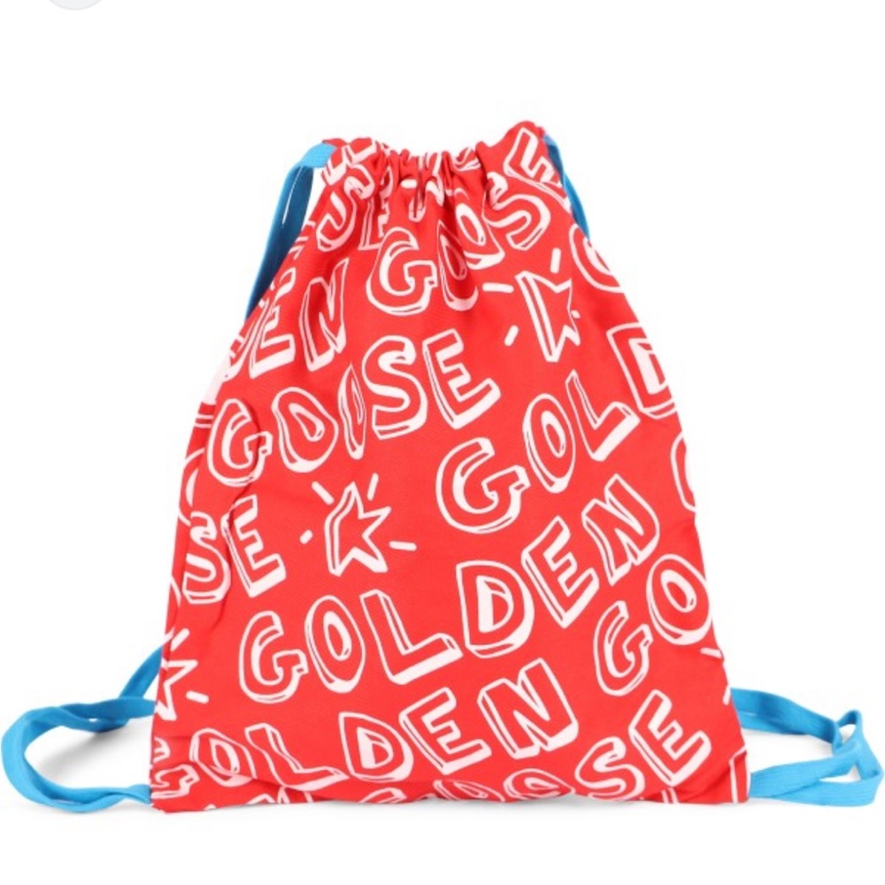 Golden Goose Red White Blue Baby Shoe Dust Bag Drawstring Backpack Bag NWOT